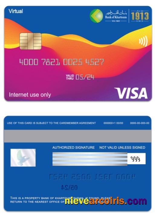 Sudan Bank of Khartoum visa virtual card